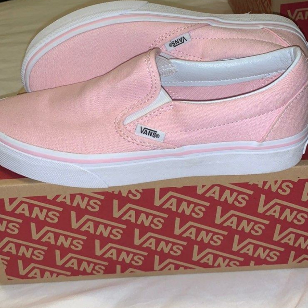 Vans baby pink slip ons like new